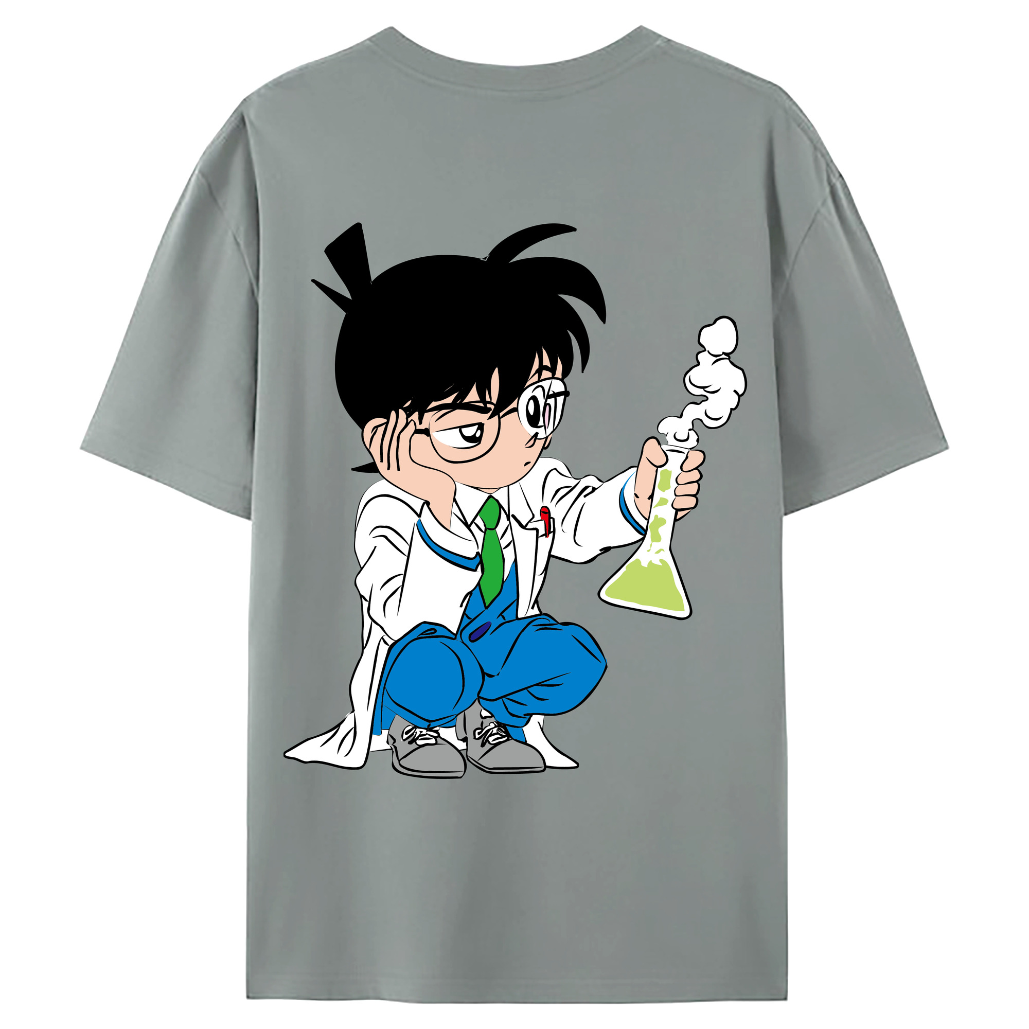 （画像用） 名探偵コナン 江戸川 コナン Detective Conan Conan Edogawa 綿100％ メンズ半袖Tシャツ（バックプリント） 通気性